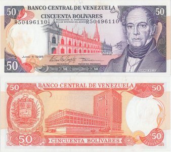 1995 (5 Iunie), 50 Bolívares (P-65er) - Venezuela