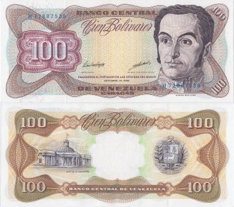 1998 (13 Octombrie), 100 Bolívares (P-66g) - Venezuela