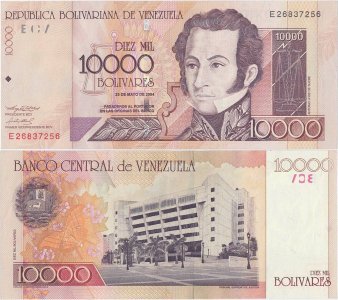 2004 (25 Mai), 10,000 Bolívares (P-85d) - Venezuela
