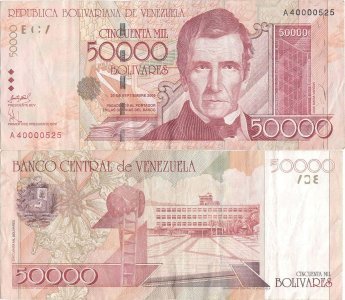 2005 (29 Septembrie), 50,000 Bolívares (P-87a) - Venezuela