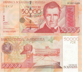 2006 (25 Aprilie), 50,000 Bolívares (P-87b) - Venezuela