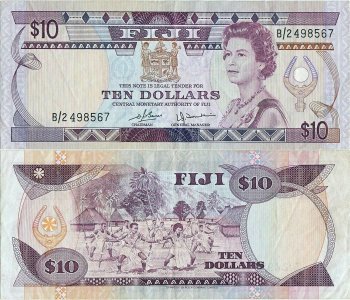 1980, 10 dollars (P-79a) - Fiji
