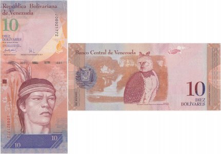2007 (20 Martie), 10 Bolívares (P-90a) - Venezuela