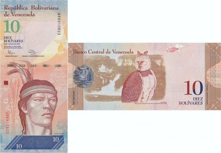 2014 (19 August) , 10 bolívares (P-90e.1) - Venezuela