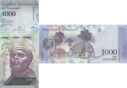 2016 (18 August), 1,000 Bolívares (P-95a) - Venezuela