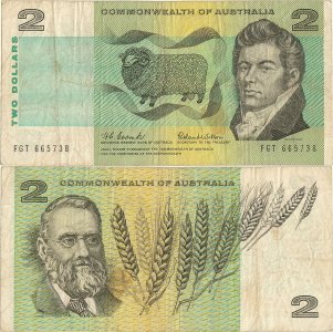 1966, 2 dollars (P-38a) - Australia