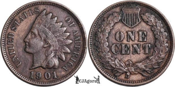 1901, 1 cent (Indian Head Cent) - United States of America