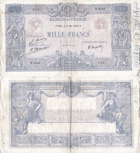 1926 (8 Mai), 1.000 francs (P-67j.5) - Franța