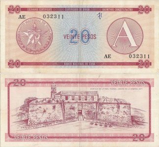 1985, 20 pesos (P-FX5) - Cuba