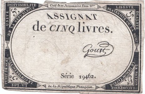 1793 (31 Octombrie), 5 livres (A-76.55) - Franța