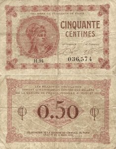 1920 (10 Martie), 50 centimes (Jean Pirot JP-097-10a) - Franța (Paris)