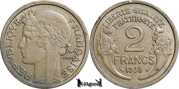 1938, 2 Francs - A Treia Republică Franceză