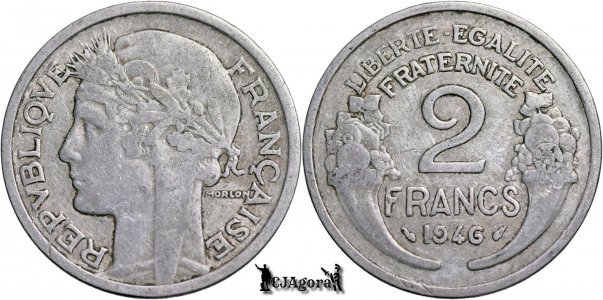 1946, 2 Francs - A Patra Republică Franceză