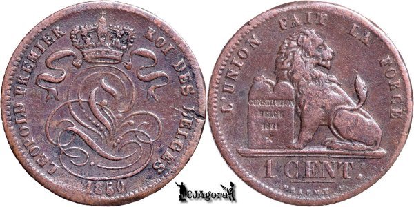 1850, 1 Centime - Leopold I - Regatul Belgiei