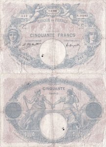 1924 (7 February), 50 francs (P-64g.3) - France