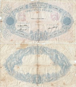 1936 (19 Martie), 500 Francs (P-66m.1) - Franţa