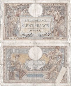 1935 (28 Martie), 100 francs (P-78c.8) - Franța