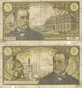 1969 (5 Iunie) , 5 francs (P-146b.1) - Franta