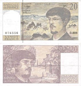 1991, 20 francs (P-151e) - Franța
