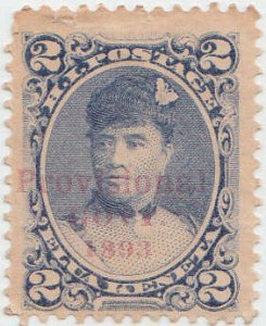 1893, 2 Cents 'Provisional govt.' - Regina Liliuokalani - Regatul Hawaiian - Michel US-HA 43