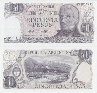 1977, 50 Pesos Ley (P-301a.2) - Argentina