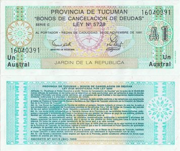 1991 (30 Noiembrie) , 1 austral (P-S2711b.1) - Argentina