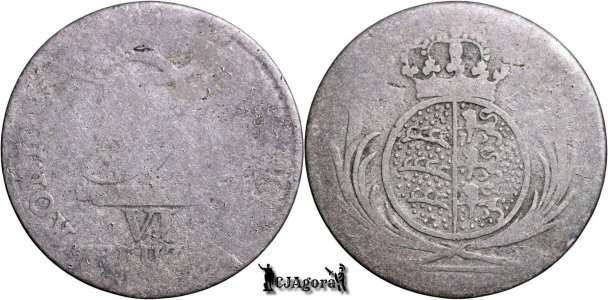 1806-14, 6 Kreuzer - Frederic I - Regatul Württemberg