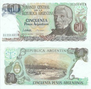1985, 50 Pesos Argentinos (P-314a.2) - Argentina