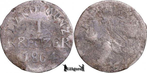 1804, 1 Kreuzer - Ludovic al X-lea - Landgraviatul Hesse-Darmstadt
