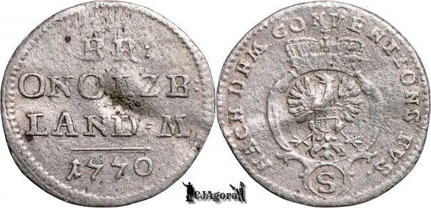1770, 2½ Kreuzer - Carl Alexandru - Margraviatul de Brandenburg-Ansbach