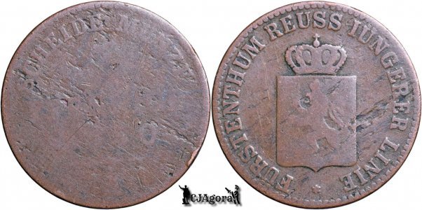 1850 A, 3 Pfennig - Heinrich LXII - Principality Reuss Elder Line