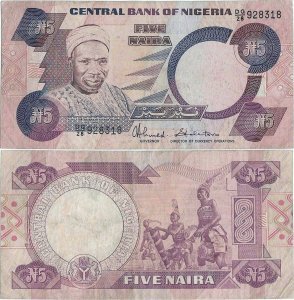 1984, 5 naira (P-24c) - Nigeria