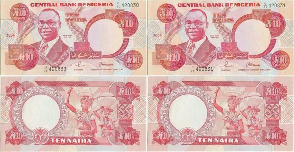 2004, 10 naira (P-25g.2) - Nigeria (×2)