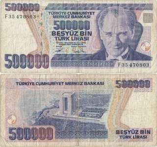 1994, 500.000 Turkish Lira (P-208c) - Turcia