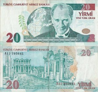 2005, 20 new turkish lira (P-219) - Turcia