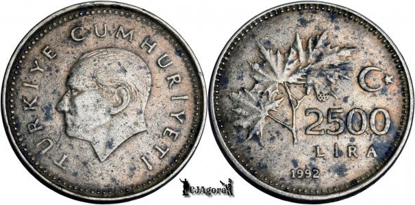 1992, 2500 Lira - Turcia