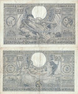 1943 (11 June), 100 francs (P-107a.29) - Belgium