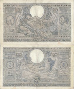 1942 (29 October), 100 francs (P-112a.3) - Belgium