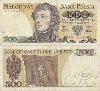 1976 (15 June), 500 Zlotych (P-145b) - Poland