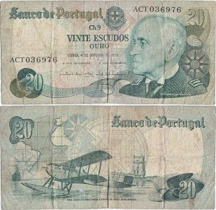 1978 (4 October), 20 escudos ( P-176b.1) - Portugal