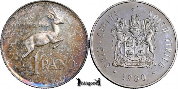 1980, 1 Rand (Hern#D297) - Africa de Sud - Proof CAMEO