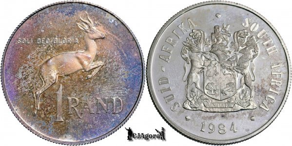 1984, 1 Rand (Hern#D301) - Africa de Sud - Proof CAMEO