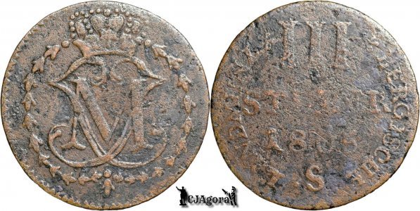 1806 S, 3 Stüber - Maximilian al IV-lea Iosif - Ducatul de Berg