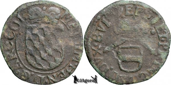1650-88, Liard - Maximilian Henric - Principatul episcopal Liège - var. legendă