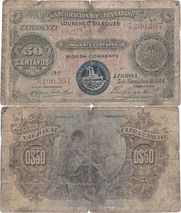 1914 (5 Noiembrie), 50 centavos (P-58) - Mozambic