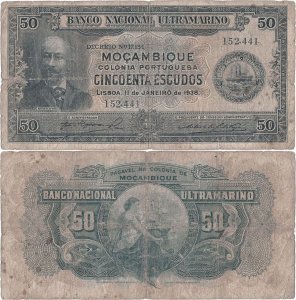 1938 (11 Ianuarie), 50 escudos (P-75a.1) - Mozambic