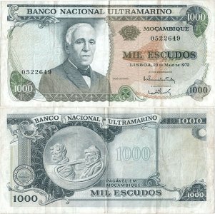 1972 (23 Mai), 1.000 escudos (P-115a.2) - Mozambic