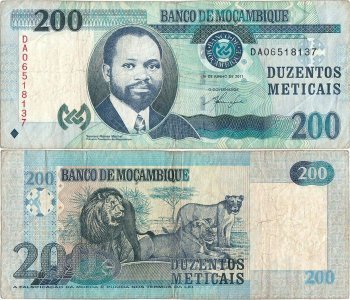 2011 (16 Iunie), 200 meticais (P-152a) - Mozambic