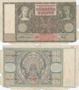 1935 (1 Iulie), 100 Gulden (P-51a) - Țările de Jos