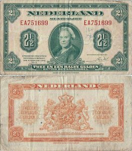 1943 (4 Februarie), 2½ gulden (P-65a) - Țările de Jos